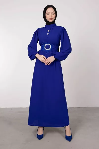 ساكس الريش الحجر حزام طوق مفصلة الحجاب مساء اللباس