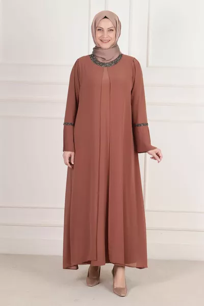 بالإضافة إلى حجم الحجاب الشيفون المغلفة ساندي مساء اللباس  النحاس