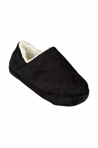 خفيفة جدا النخيل طباعة الصوف البيت أحذية المرأة البندوف الأسود