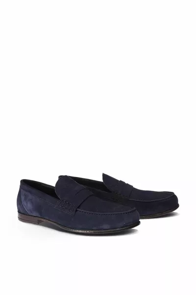 Mocassin Homme Véritable Suède Bleu Marine