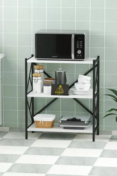 Arose Metal Küchenregal Materialschrank 3 Regal Mikrowellenofen Regal Mehrzweckschrank