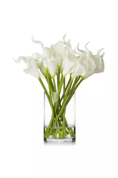 Fleur artificielle, fleur de gala humide, 8 branches, blanche
