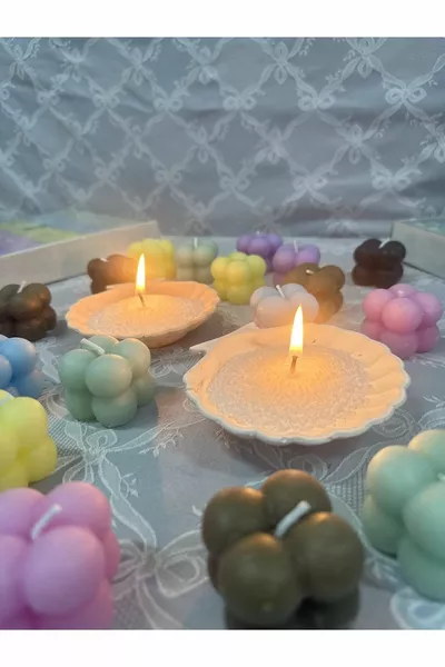 شمعة بودرة اللؤلؤ ( فتيلة) بنكهة الفانيليا، وزن  جرام