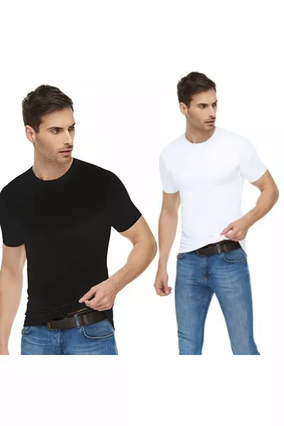 2’li Paket Elestan Erkek Sıfır Yaka Body Yeni Sezon