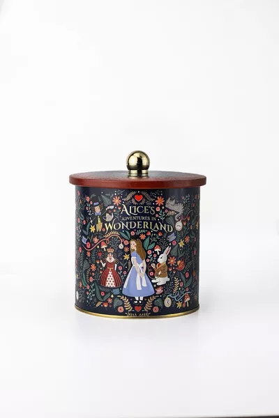 Contenitore in metallo rotondo con motivo Tales, contenitore per alimenti  x  cm, 2,1 litri, -9a