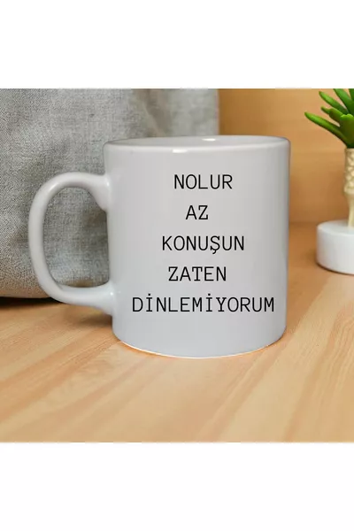 Please Talk Less, I’m Not Listening Anyway Funny T-Handled Printed Mug