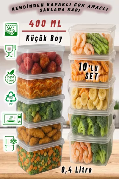 0,4 L  Stuks Zelfsluitende Diepvries Magnetron Opslagcontainer Organizer