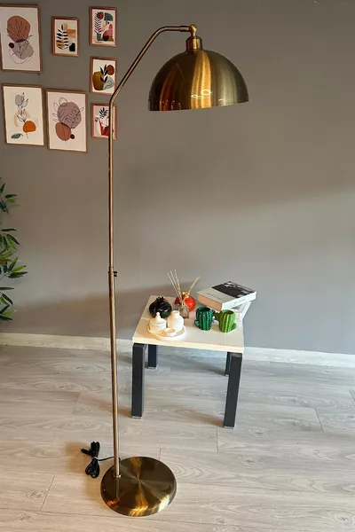 Ретро лампа с подвижен абажур Модерен декоративен метален подов светилник за дневна и работна стая