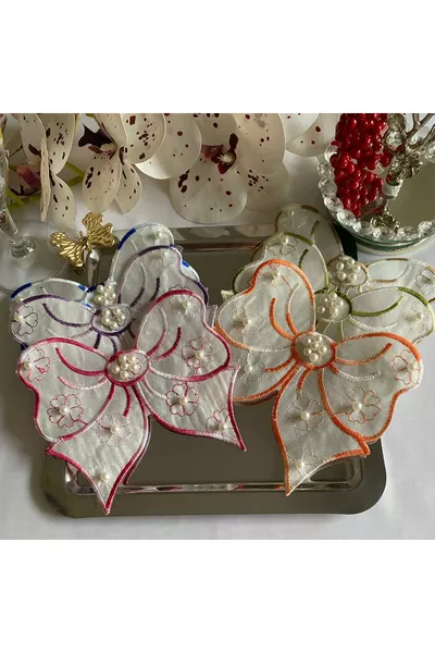 TOVAGLIOLI PER CAFFÈ, TOVAGLIOLI DA SERVIZIO, TOVAGLIOLI PER COCKTAIL, TOVAGLIOLI PER SERVIRE CAFFÈ, CON DETTAGLI PERLATI