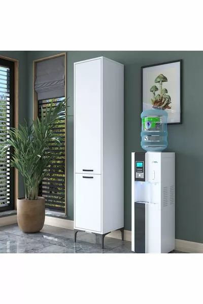 Rani  Многофункциональный шкаф с 2 дверцами и 6 полками для ванной, кладовой, кухни, белый