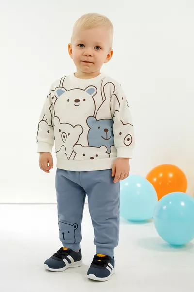 Smile Bear Nose 2-Piece Unisex Baby Outfit