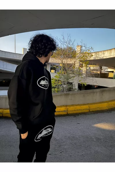 طقم سويتشيرت هودي بلكنة Corteiz للجنسين بأسلوب الملابس الشارعية