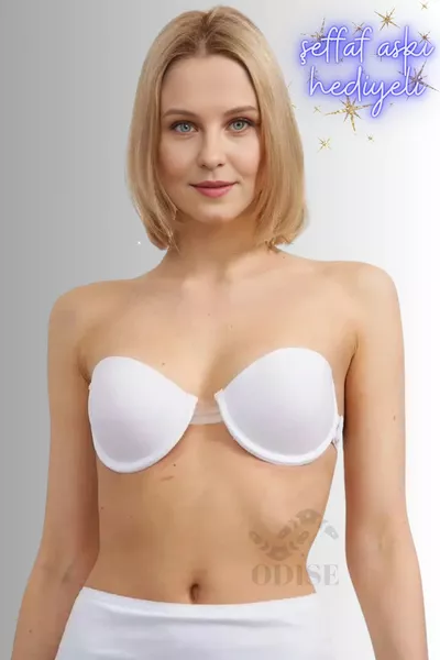 Прозрачна рокля с регулируемо деколте, специална за абитуриентски тържества и сватби, с подплънки (С ОБЛЕКЧЕНА ПОДПЛЪНКА)