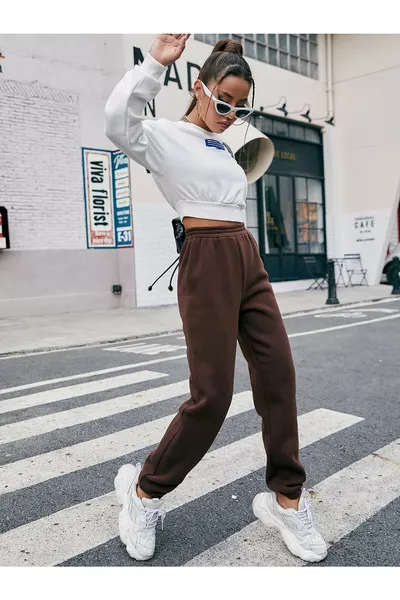 بنطلون رياضي للجنسين بني