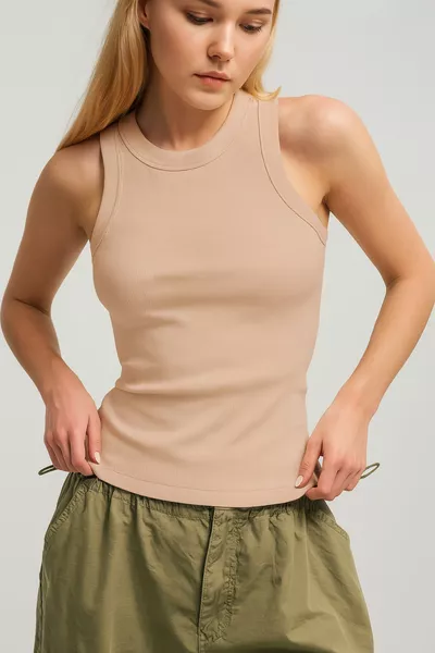 NOVELLE Trägerhemd mit Rippkragen