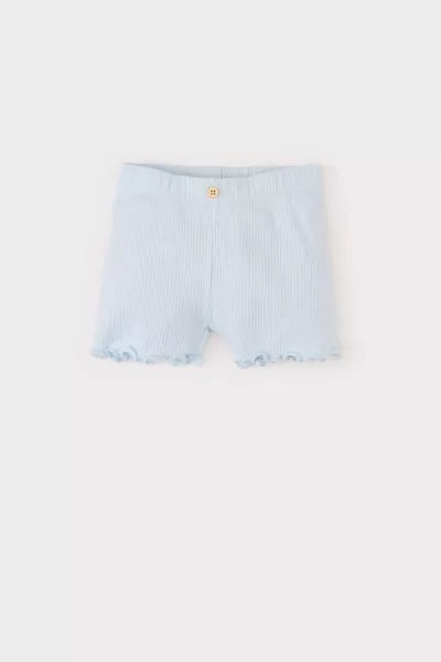 شورت قصير بخصر مطاطي مضلع للبنات حديثي الولادة SM