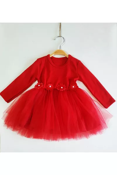 Meisjesjurk met tule en voering