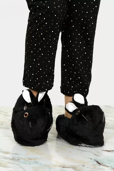 Kadın Kışlık Tavşan Peluş Panduf