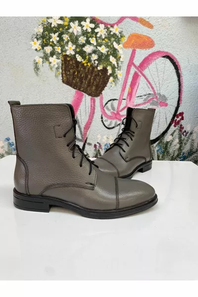  Gris Cuir véritable Fermeture éclair intérieure Lacets Thermo Slip Semelle orthopédique Homme Postal