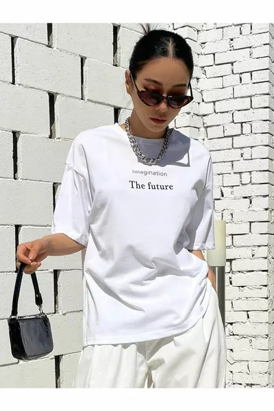 T-shirt oversize The Future blanc pour femme
