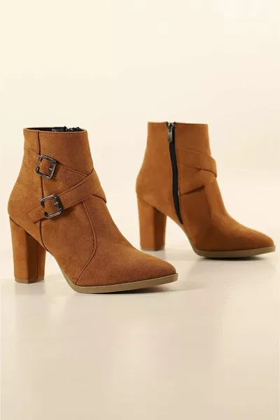 وأشار الجلد المدبوغ اصبع القدم عبر حزام مفصل بسحاب المرأة الأحذية ذات الكعب العالي