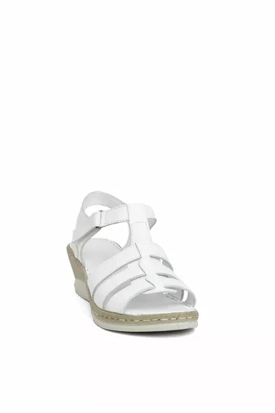  المرأة صنادل كعب مبطن أبيض