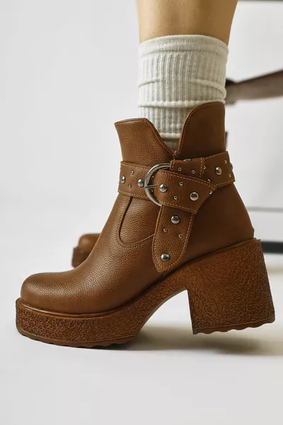 مايلين تان حزام التيلة أحذية مفصلة