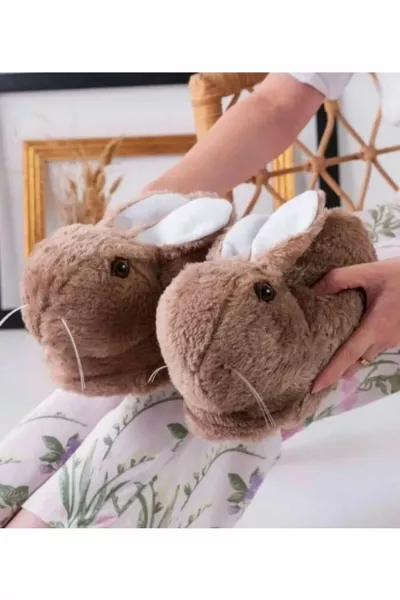 Gevulde binnenlandse panduf voor vrouwen met konijn