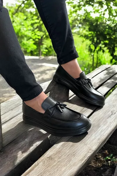 Loafer schoenen met zwart lederen strik detail - Comfortabele en stijlvolle stijl,,,,,,,,