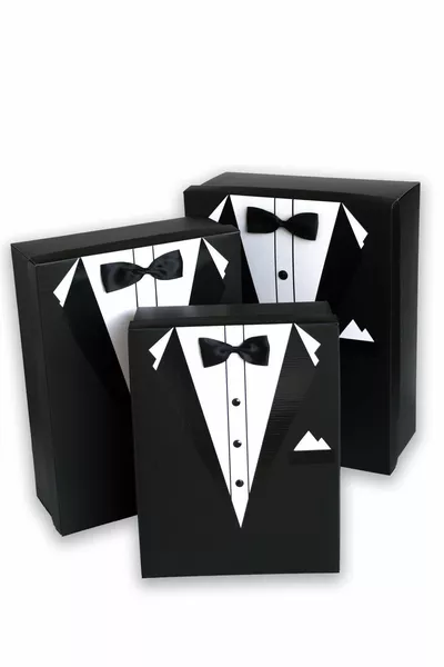 حزمة العريس - بيير كاردان المهر شباشب العريس - صندوق من 3 أشرطة تول للديكور