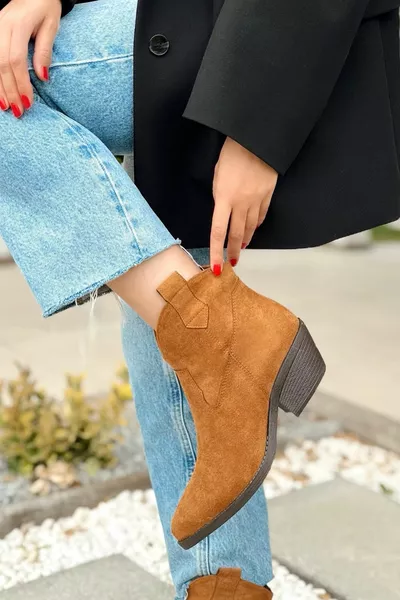 ◆ Damen Cowboystiefel Bootie Westernstiefel