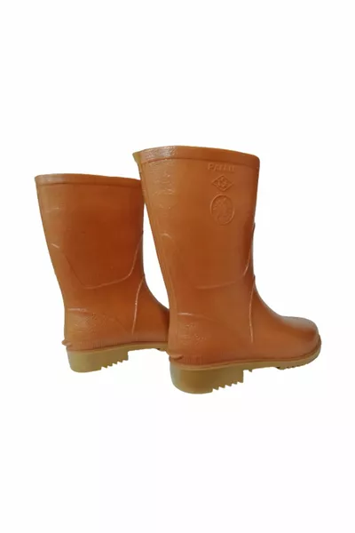 Bottes de pluie courtes unisexes en crêpe marron
