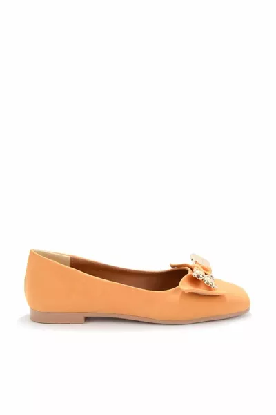 Orange Nubuk Damen Loafer Schuhe 
