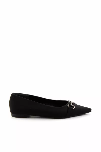 Black Fabric Women's Ballet Flats 