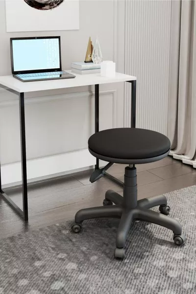 Офис стол столче, което може да се върти, с колела, с бутало, регулируемо нагоре-надолу