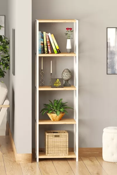 Metal Concept Bookshelf 5-Shelf Multipurpose File Book Rack Office Living Room Shelf ,,5 BXC