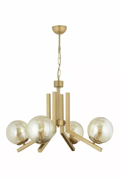 Mikel 4-Light Antique Painted Gold Glass Modern Youth Room Bedroom Living Room Chandelier