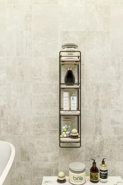 Organisateur de cuisine Sofra Étagère de cuisine en bois naturel Luxe Métal noir 4 niveaux