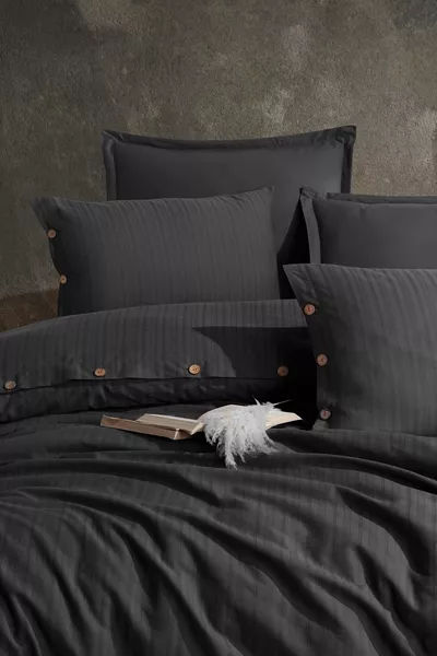 % Katoenen Tweepersoons Dekbedovertrekset met Knopen