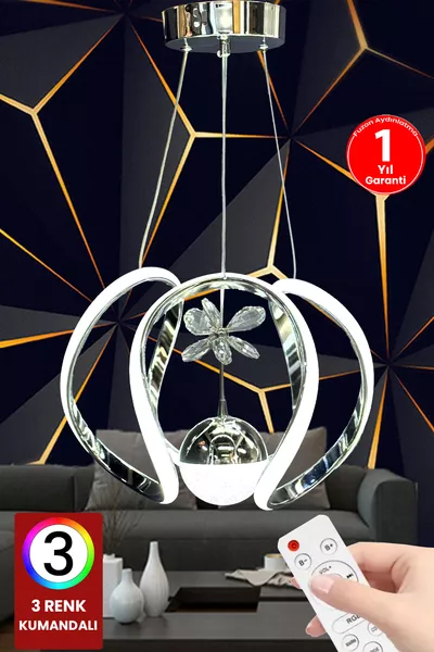 ثريا مجلس آريا بثلاثة ألوان مع جهاز تحكم عن بعد لغرفة المعيشة