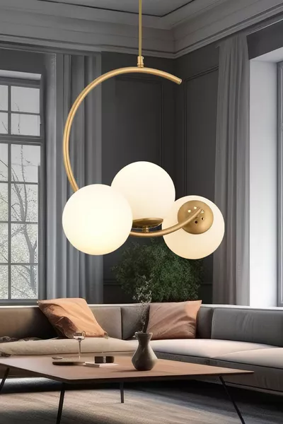 ثريا عصرية ثلاثية بلون أبيض وزجاج محبب، للحمام والمطبخ وغرفة النوم وصالون