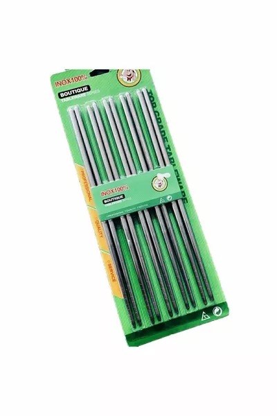 Метални клечки за хранене от неръждаема стомана, комплект от 5 броя