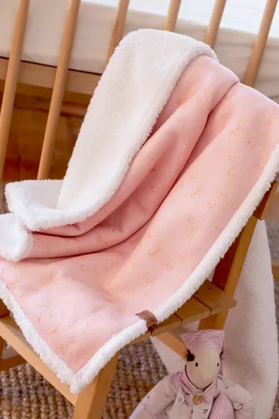 Fluffy Baby Blanket  cm Solid Powder Pink
