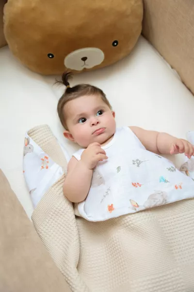 Двулицев муслинова бебешка завивка Муслинова бебешка завивка Бебешка завивка см