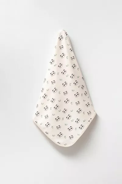 Double-Layer Cotton Baby Blanket with Panda Print for Newborns and Multipurpose Use, % Cotton