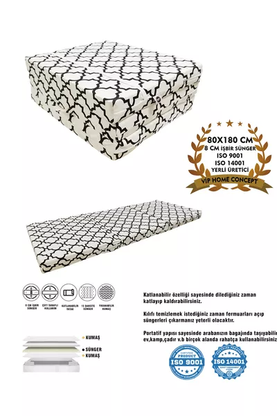 سرير أرضي قابل للطي (سُمك 8 سم) مرتبة إسفنجية ألاجاتي 8 سم