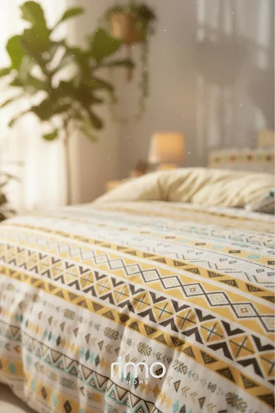 Dubbel Authentiek Geel Beddengoed Set Ranforce