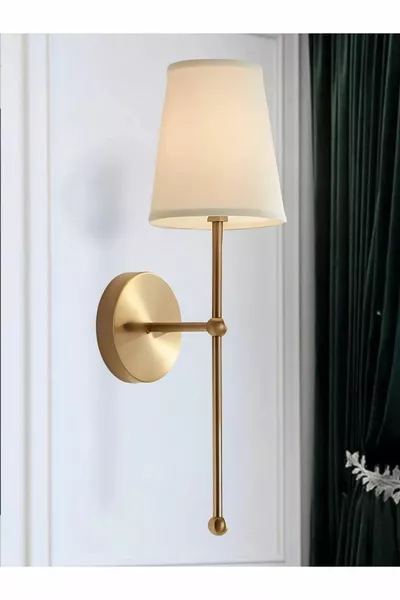 Modern Design 1 Stuk Wandlamp Op Batterij Met Led, Plug & Play, Verouderd Goud, Crème Lampenkap, Daglicht Batterij