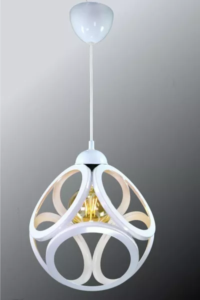Single Modern Hoop Cube Pendant Chandelier