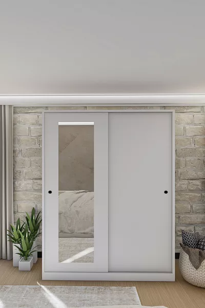 Armadio scorrevole GM viola e bianco